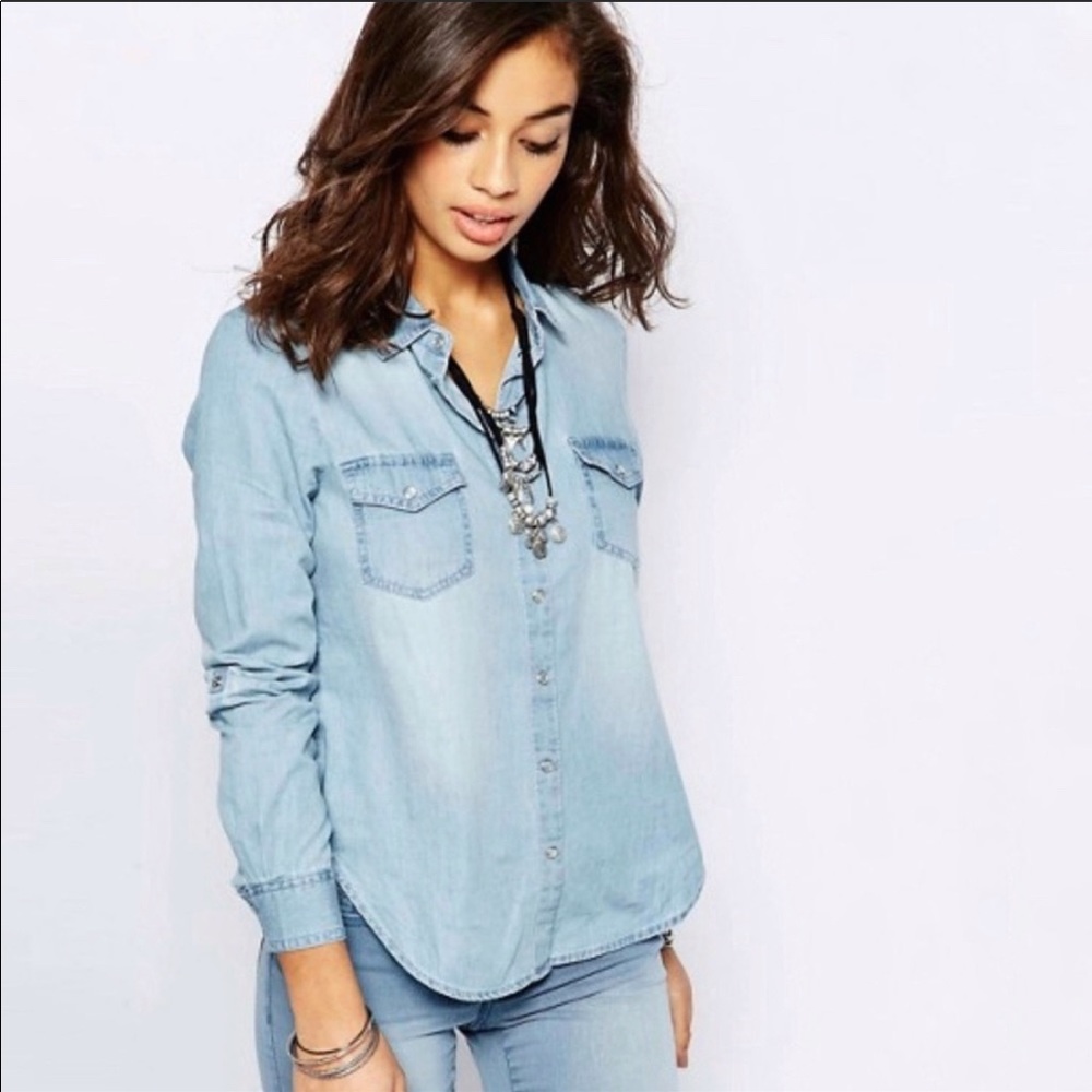 ASOS Petite Noisy May Petite Denim Shirt XXSP